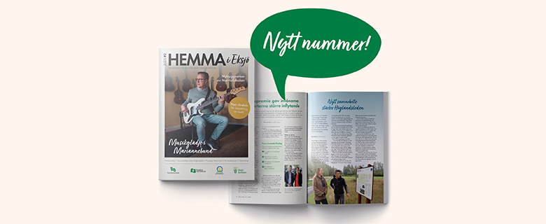 Tidningen Hemma i Eksjö, framsida och uppslag.
