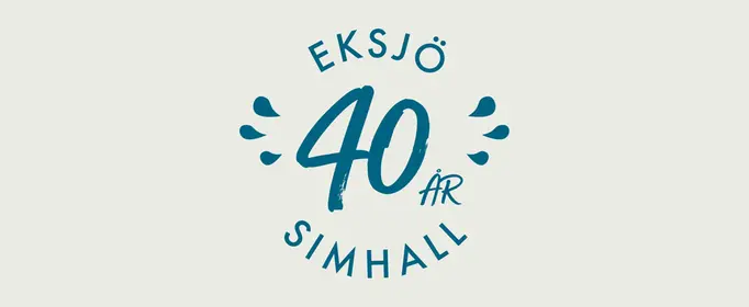 Bild med texten Eksjö simhall 40 år