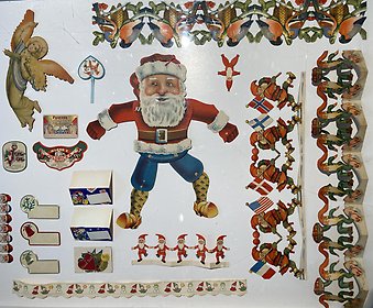 Några exempel på samlingar, tomterader och pappersdekorationer till jul.