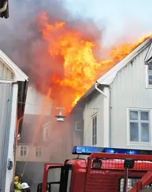 Brand i Gamla stan i Eksjö.