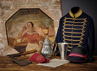 Målning av Axel Otto Mörner som visar Stora torget mot norr omkring år 1840.