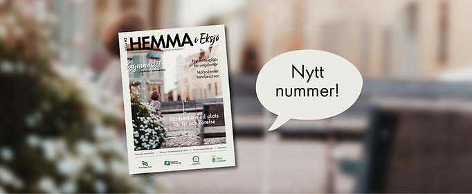 Tidningsframsida och text Nytt nummer