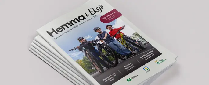 Tidningen Hemma i Eksjö, framsida och uppslag.