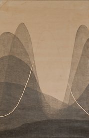 Illustration med ljudvågor i beige färger