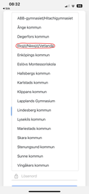 Skärmklipp från Haldor förälder - som visar var man ska välja Eksjö/Nässjö